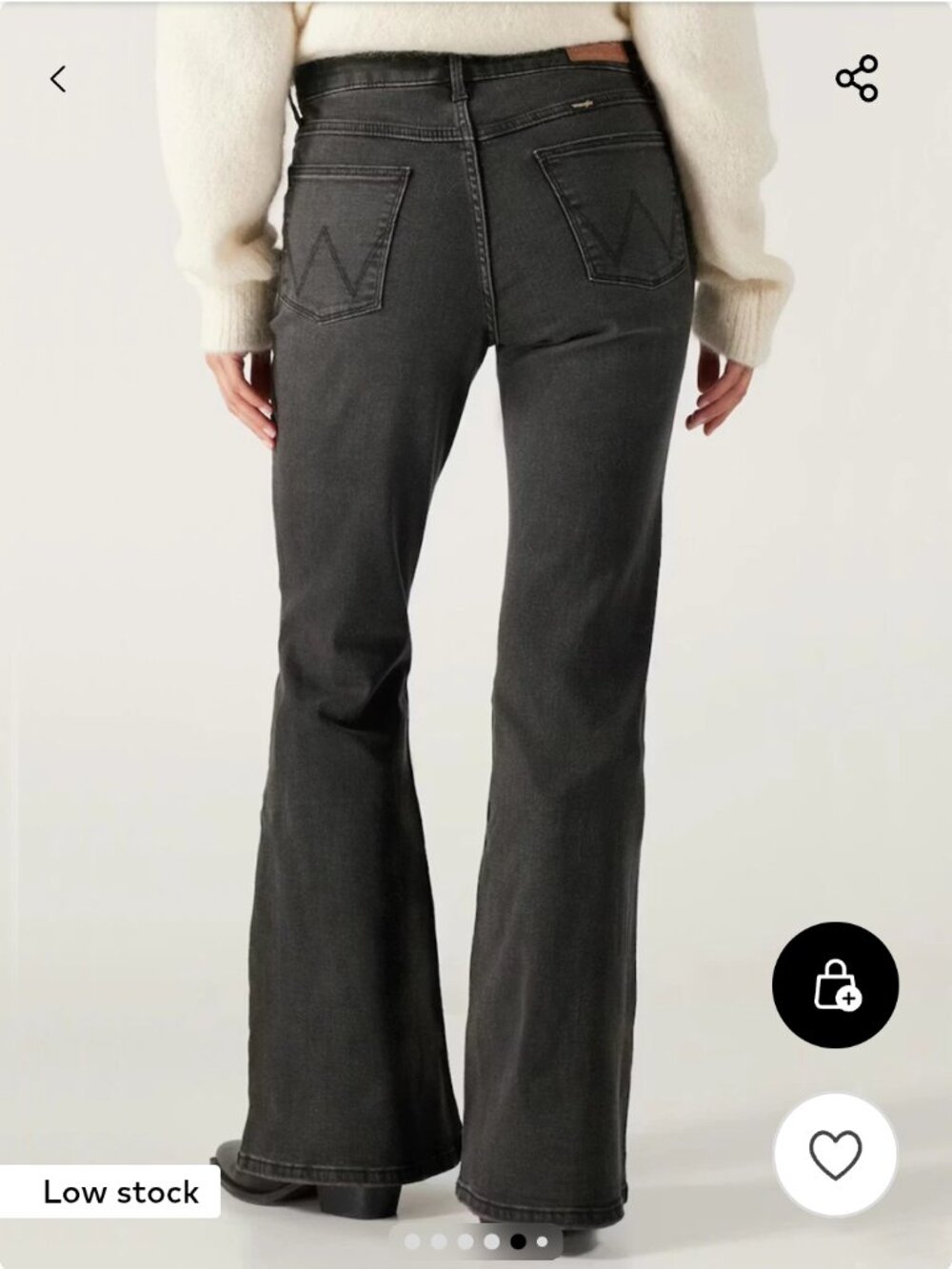 Wrangler high rise fierce flare black jeans